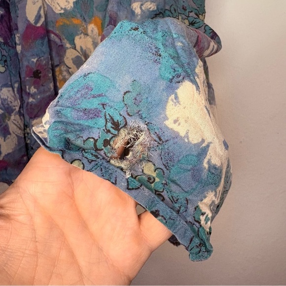 Free People Freddy Tie Floral Mini Dress size Large - Picture 10 of 15